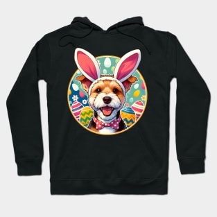 Teddy Roosevelt Terrier Enjoys Easter with Bunny Ears Hoodie